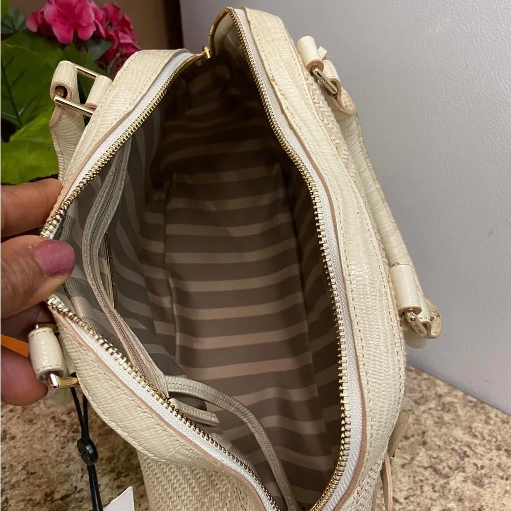 Brahmin Cream Hudson Satchel